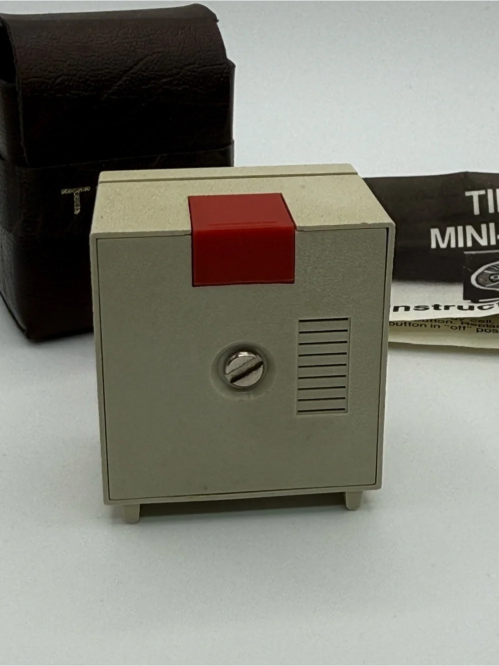 Vintage Timex Mini Alarm Travel Clock Cube Case Manual 1970s 80s Retro